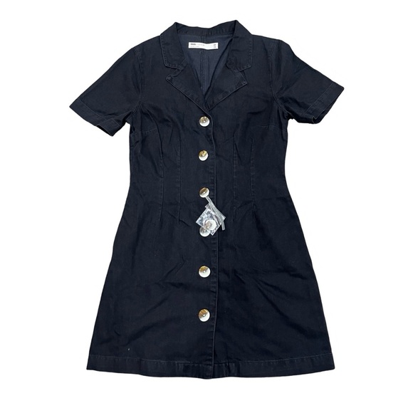 ASOS Black Denim Button-Down Mini Dress | Size Medium / 8 | NWT - Picture 5 of 11